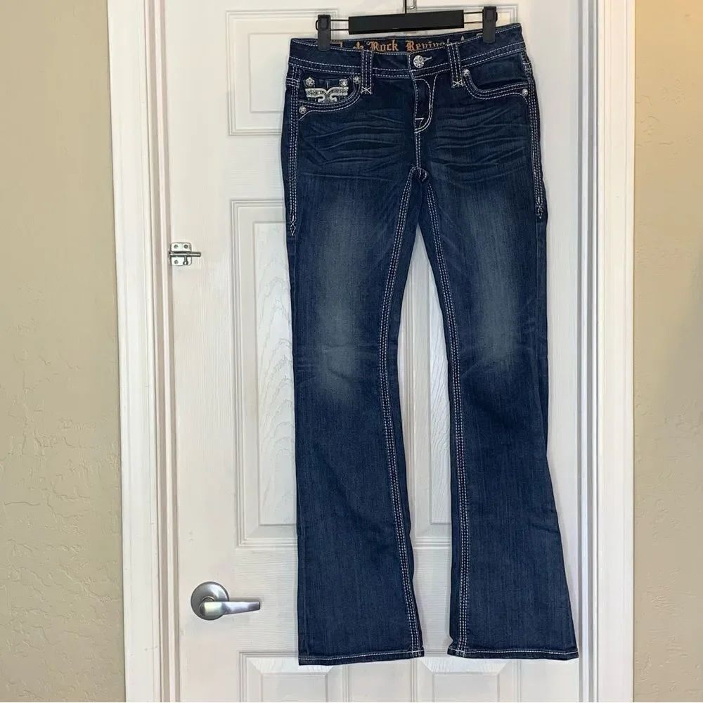 Rock Revival Arlene boot cut jeans size 27 Inseam 33”